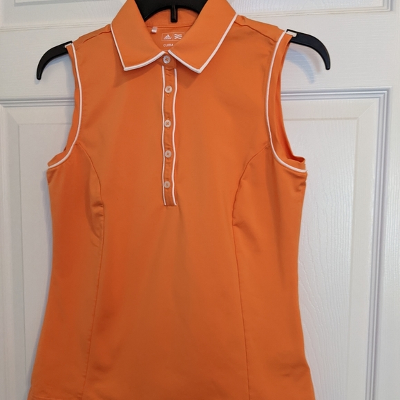 adidas Tops Adidas Climacool Womens Golf Shirt S Orange With White